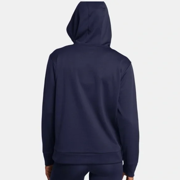 Women's Under Armour Fleece® Big Logo  navy blue Hoodie size small EUC - Picture 2 of 10